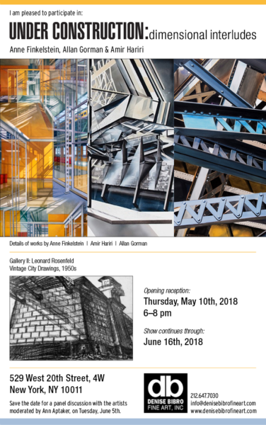 invite to Anne Finkelstein's exhibition Under Construction