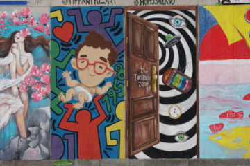 Mural depciting themes from 1957 to 1960