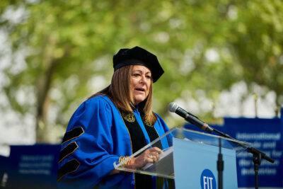 Fern Mallis, Creator of New York Fashion Week and Inductee in Business of Fashion’s 500 Hall of Fame at the podium