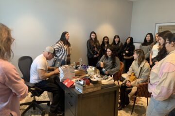 Steve Madden and students in studio