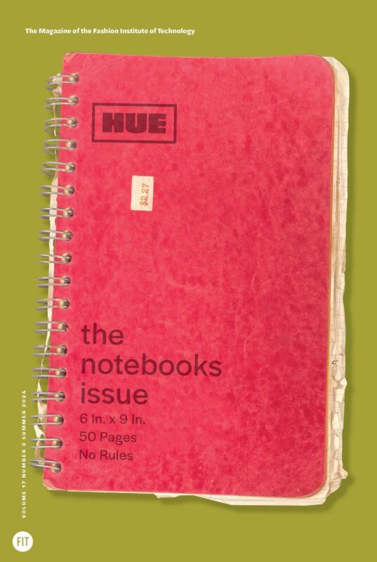 Hue Summer 2024 cover with red ringbound notebook with text that reads 'The Notebook Issue'