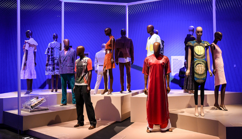 Installation view of Africa's Fashion Diaspora